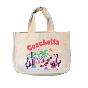 Coachella Canvas Beige Tote Bag 100% Cotton Bayside Heavyweight
